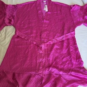 Victoria's Secret Vibrant Pink Satin Robe